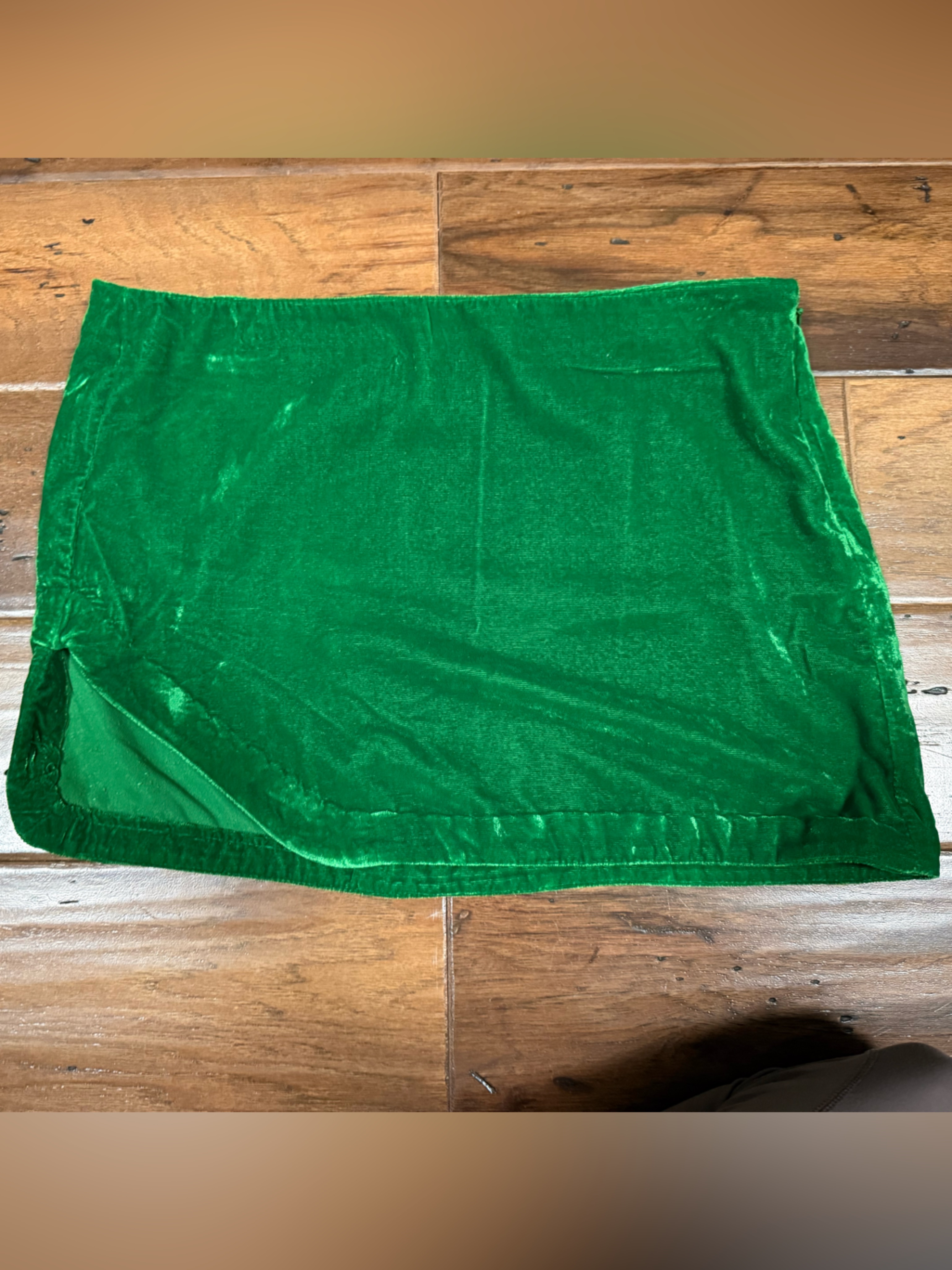 Free People Emerald Green Velvet Mini Skirt